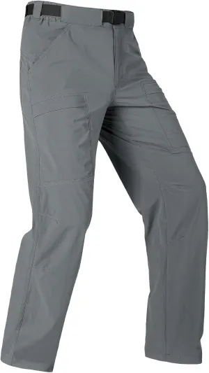 FREE SOLDIER Men's Outdoor Cargo Hiking Pants with Belt Lightweight Waterproof Quick Dry Tactical Pants Nylon Spandex