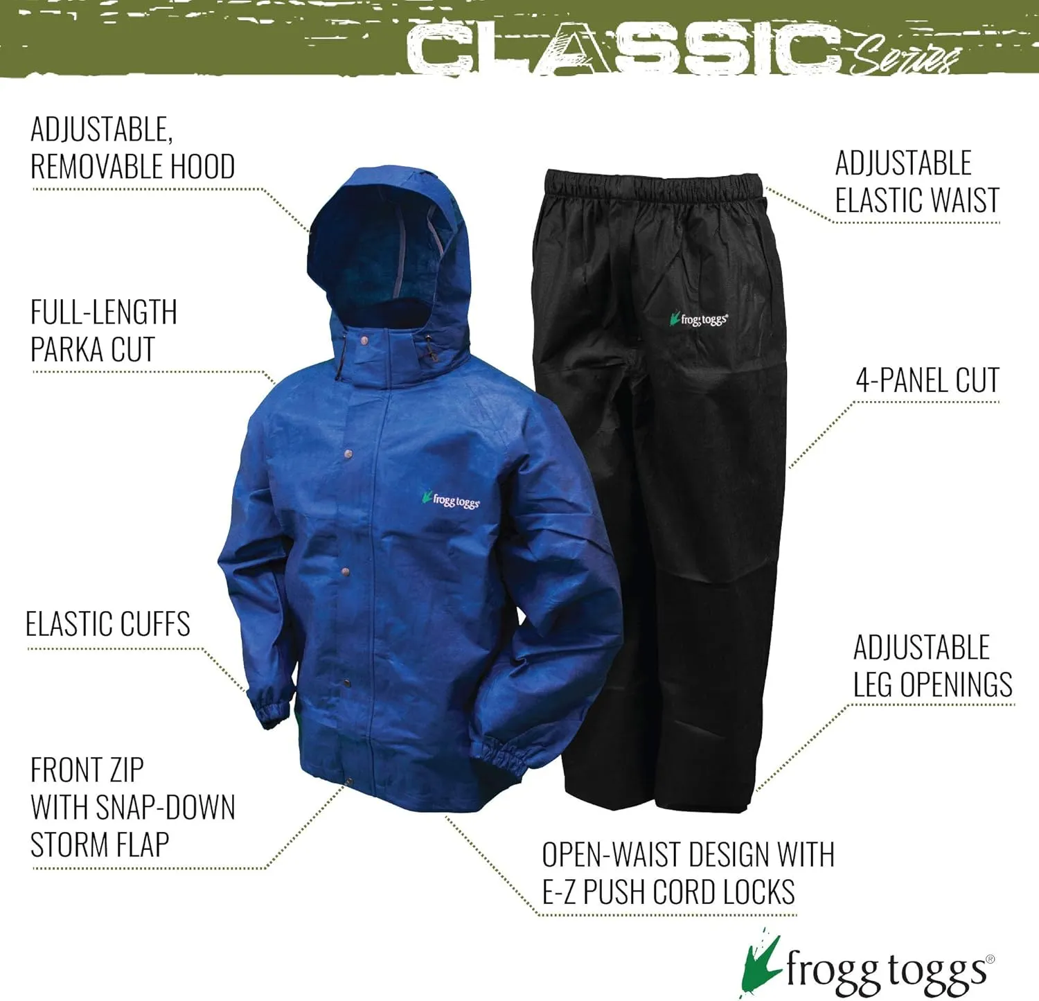 FROGG TOGGS Men's Classic All-Sport 3-Layer Waterproof Breathable Rain Suit