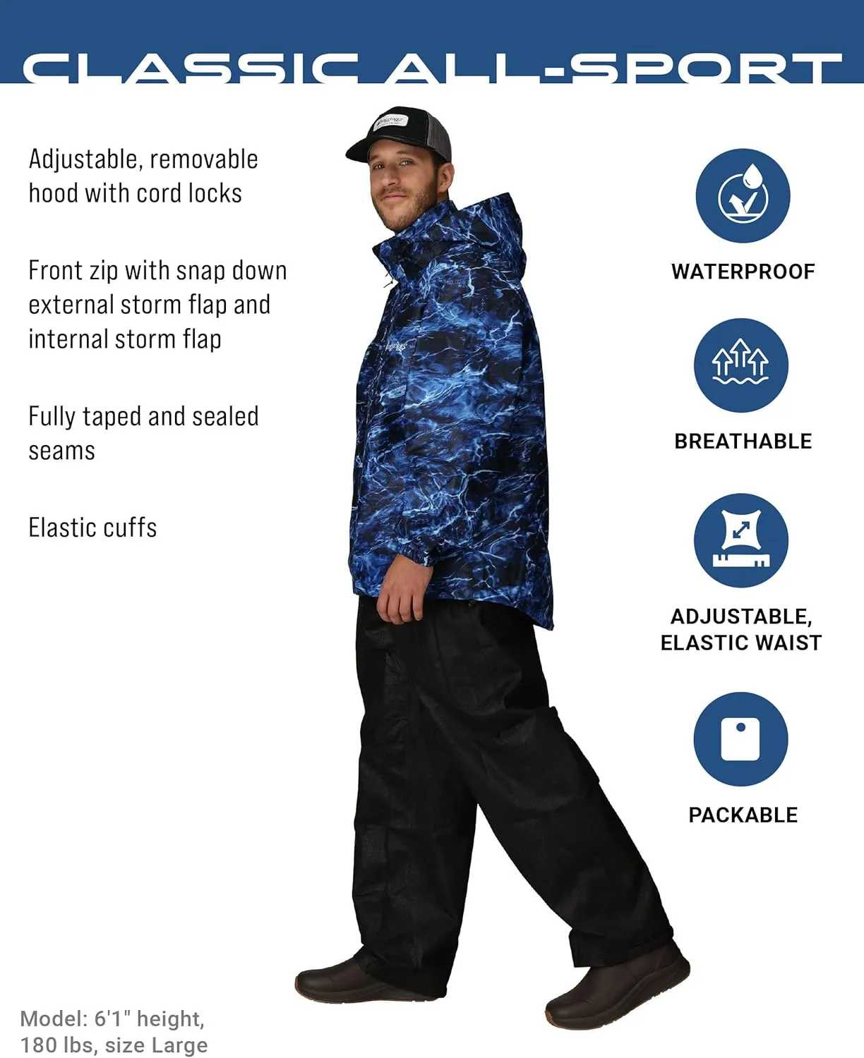 FROGG TOGGS Men's Classic All-Sport 3-Layer Waterproof Breathable Rain Suit