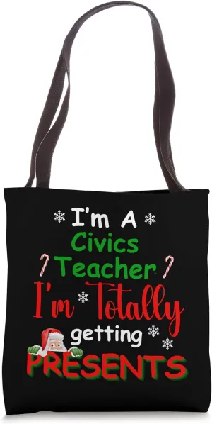 Funny Christmas Civics Teacher School History Xmas Crew Tote Bag