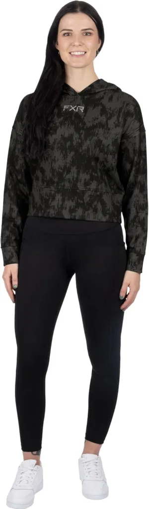 FXR Balance Womens Cropped Pullover Hoody Asphalt Fiber/Gray 3XL