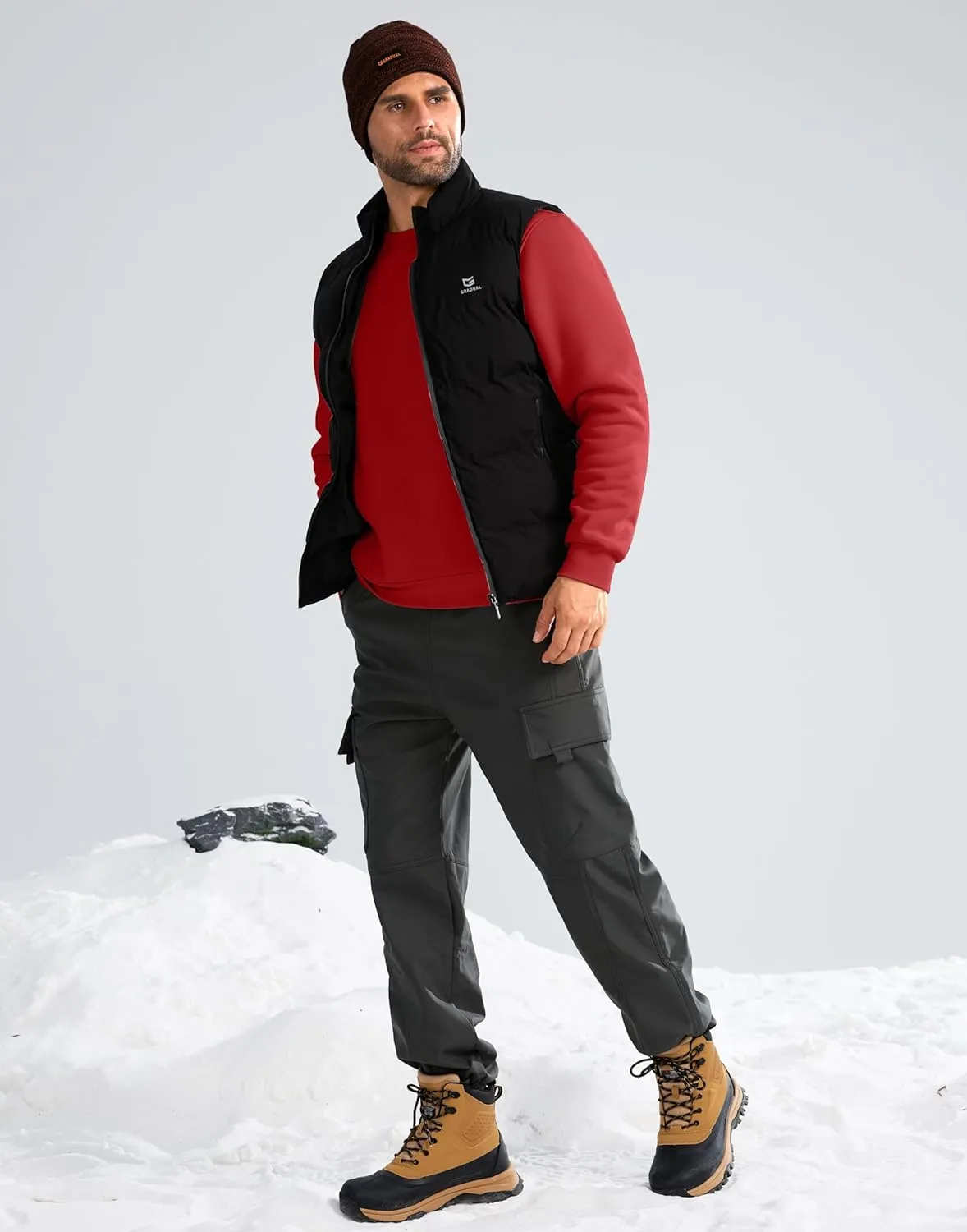 G Gradual Sherpa Lined Sweatshirts for Men Fleece Crewneck Sweatshirt Pullover Warm Shirts for Winter