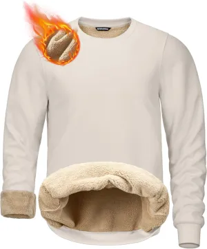 G Gradual Sherpa Lined Sweatshirts for Men Fleece Crewneck Sweatshirt Pullover Warm Shirts for Winter