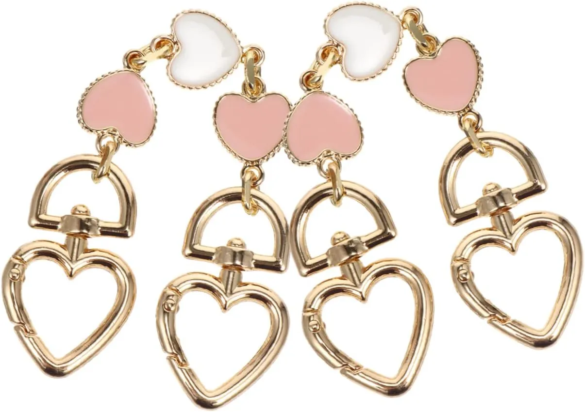 Gadpiparty 2Pcs Heart Shaped Bag Extension Chain Stylish Purse Strap Extender for Handbags Clutches and Crossbody Bags Creative Accessory for Custom Looks and Fashionable Style