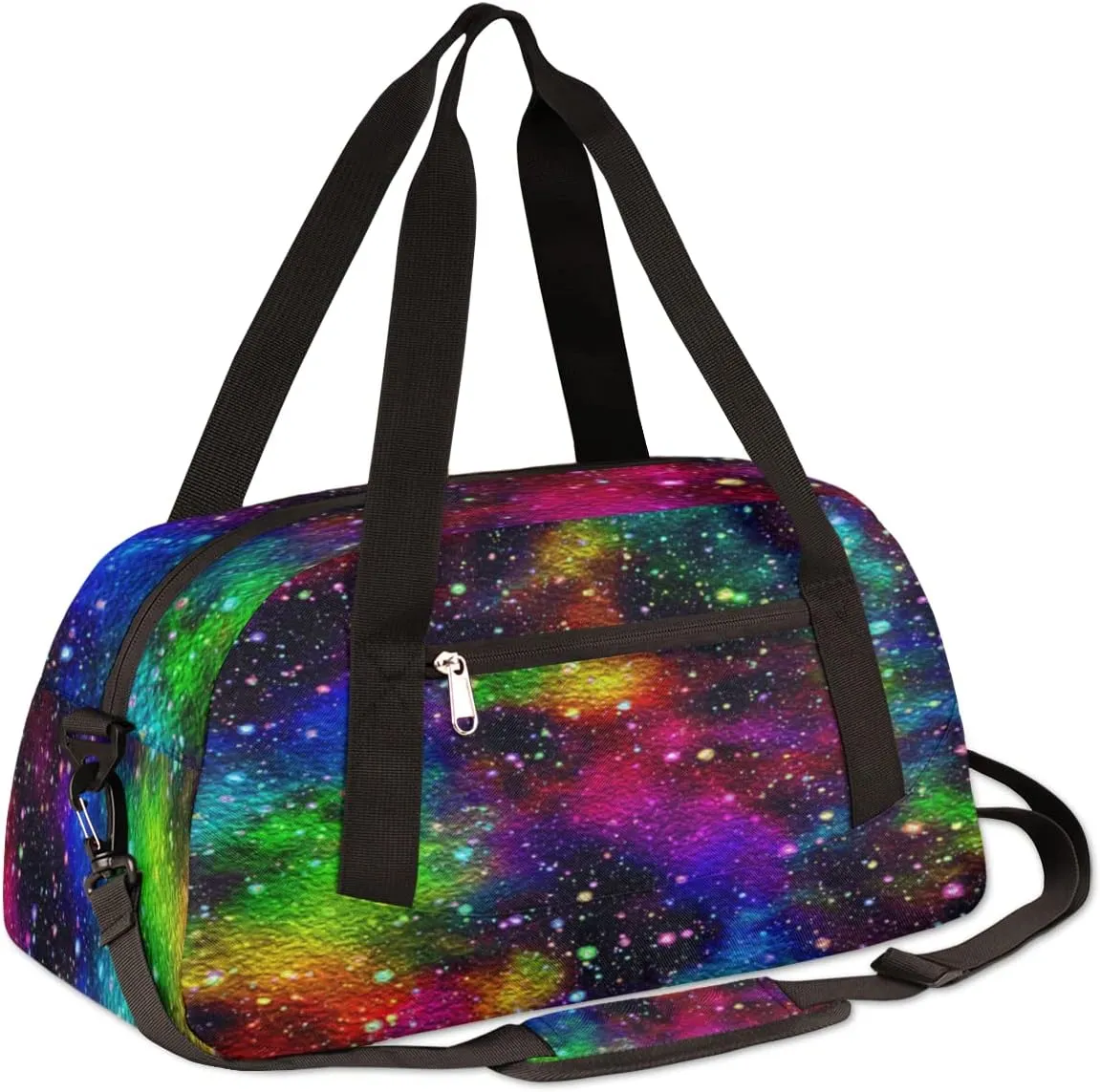 Galaxy Kids Duffel Bag for Girls Boys Teens, Galaxy Oil Painting Dance Bag Overnight Small Duffel Bag Carry On Weekend Sports Gym Travel Bag for School Practice Gymnastics Ballet