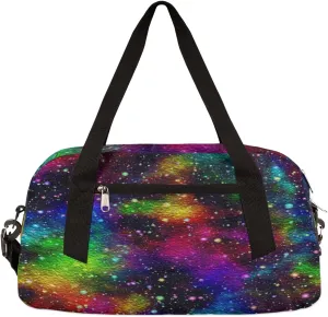 Galaxy Kids Duffel Bag for Girls Boys Teens, Galaxy Oil Painting Dance Bag Overnight Small Duffel Bag Carry On Weekend Sports Gym Travel Bag for School Practice Gymnastics Ballet