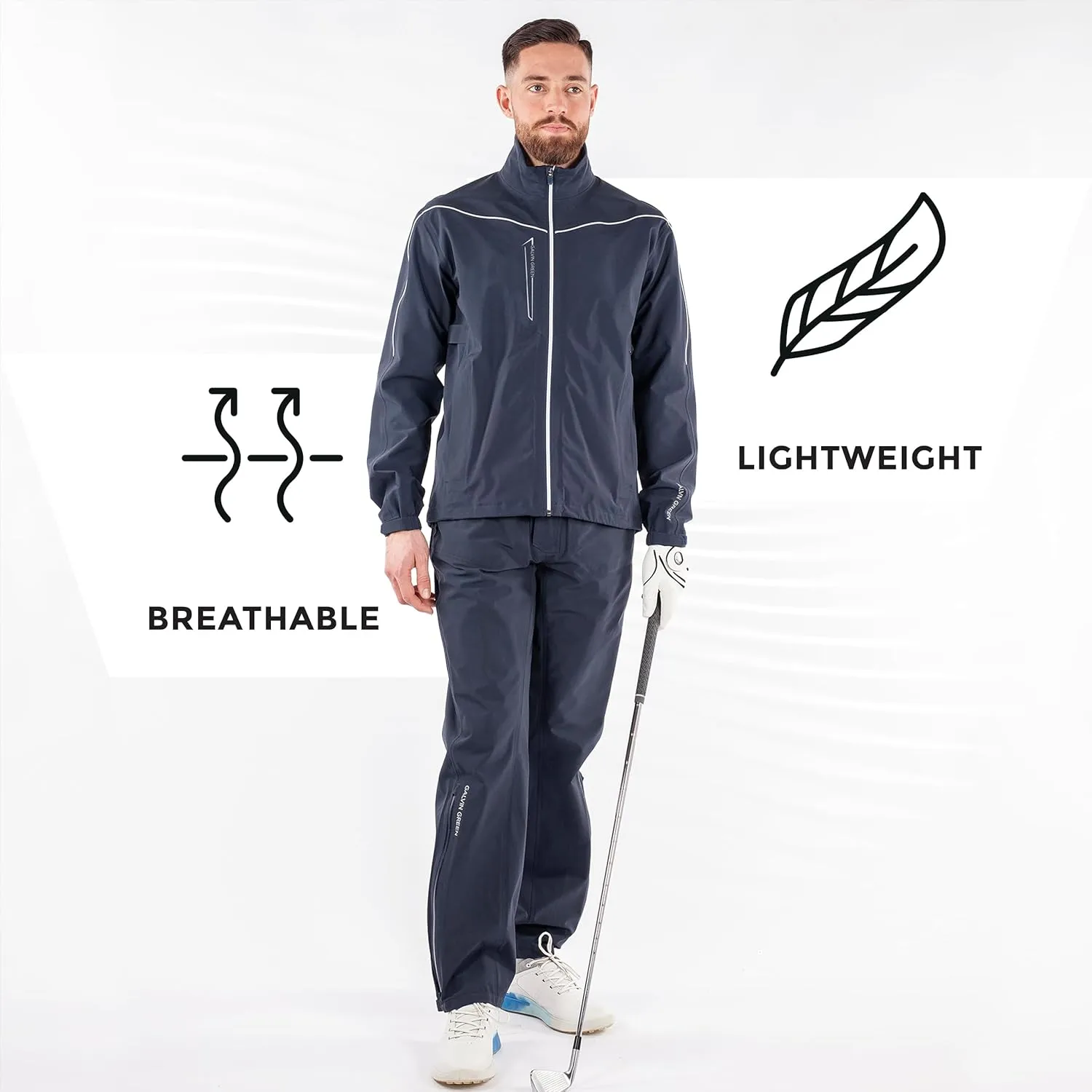 Galvin Green Mens GORE-TEX Paclite Waterproof Golf Rain Jacket, Packable Golf Jacket Men in Sizes M-XXL