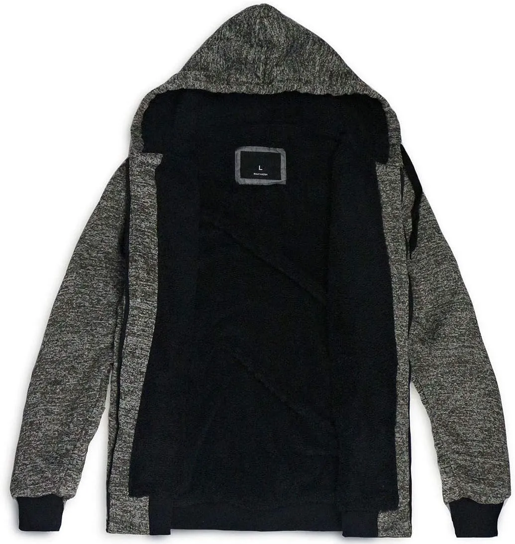 Gary Com Heavyweight Sherpa Hoodies for Men, Thick Fleece Lined Full Zip Up Winter Warm Sweatshirts Work Jackets