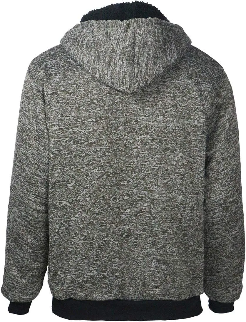Gary Com Heavyweight Sherpa Hoodies for Men, Thick Fleece Lined Full Zip Up Winter Warm Sweatshirts Work Jackets