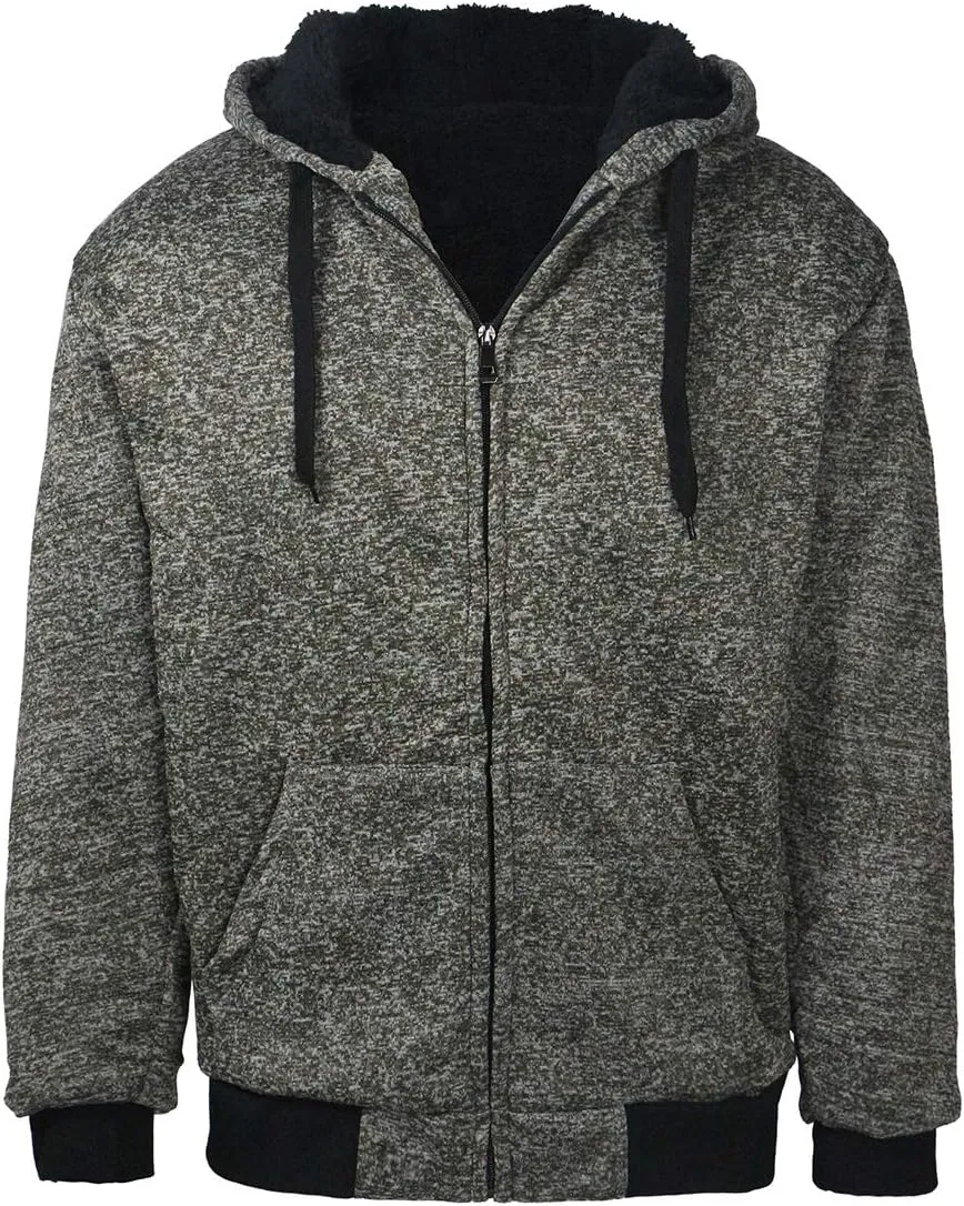 Gary Com Heavyweight Sherpa Hoodies for Men, Thick Fleece Lined Full Zip Up Winter Warm Sweatshirts Work Jackets