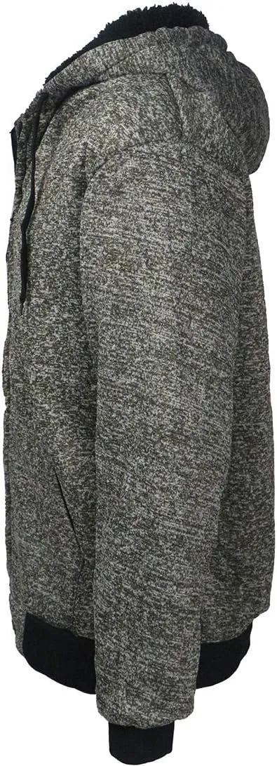 Gary Com Heavyweight Sherpa Hoodies for Men, Thick Fleece Lined Full Zip Up Winter Warm Sweatshirts Work Jackets