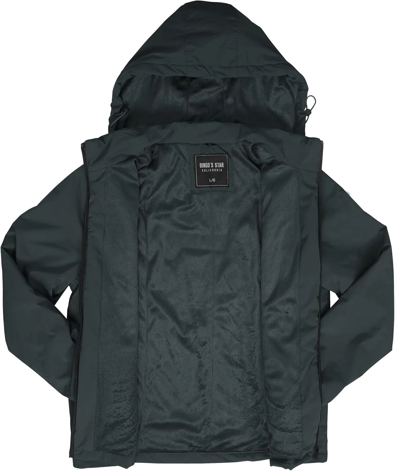Gary Com Men Hooded Softshell Jacket Waterproof Lightweight Jacket Insulated Fleece Lined Zip Rain Shell Jacket