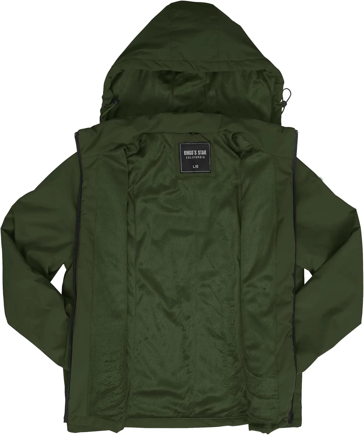 Gary Com Men Hooded Softshell Jacket Waterproof Lightweight Jacket Insulated Fleece Lined Zip Rain Shell Jacket
