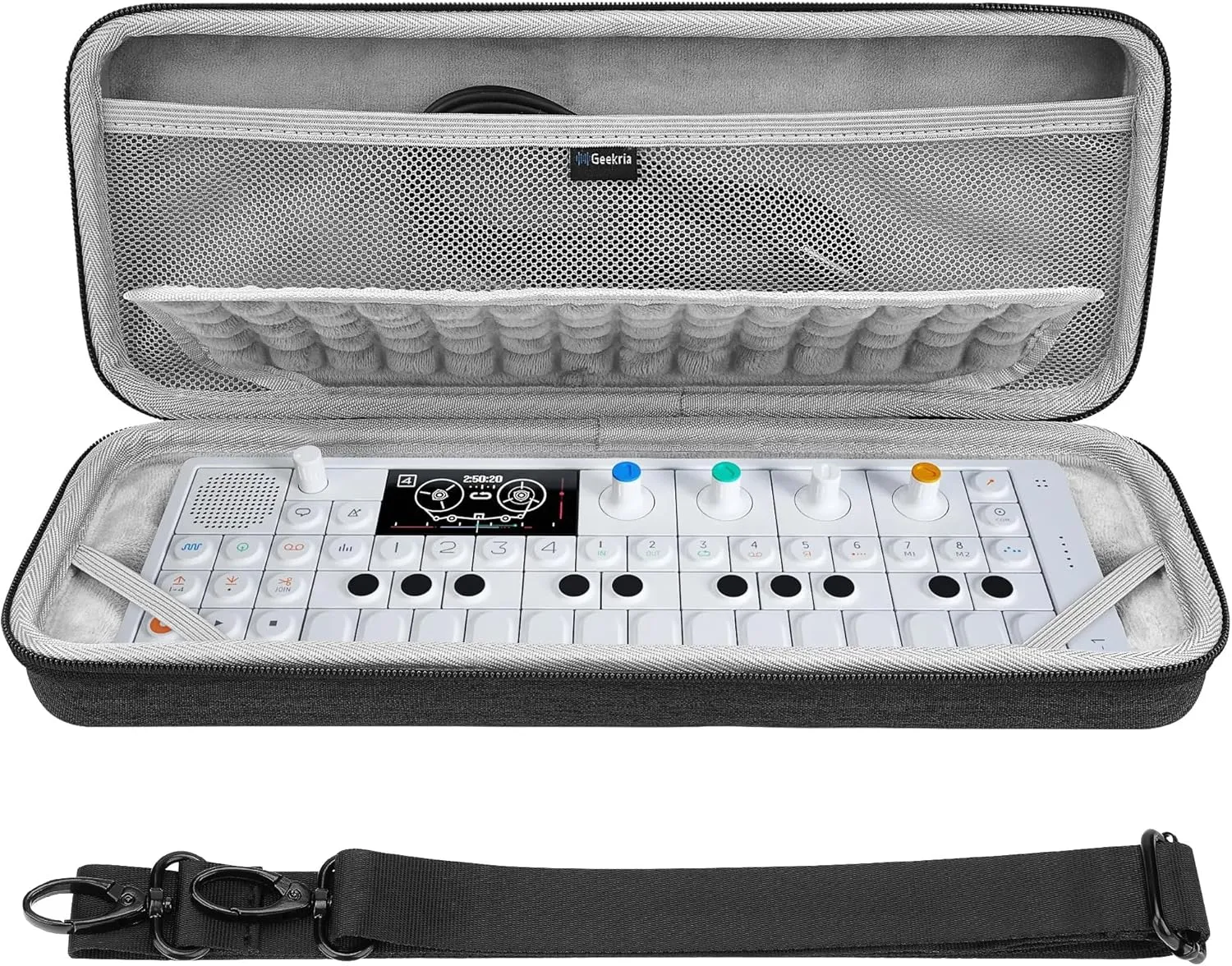 Geekria Hard Shell Travel Carrying Case, Drum Machine Bag Compatible with Teenage Engineering OP-1 Field/OP-XY Portable Synthesizer (Dark Gray)