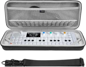 Geekria Hard Shell Travel Carrying Case, Drum Machine Bag Compatible with Teenage Engineering OP-1 Field/OP-XY Portable Synthesizer (Dark Gray)