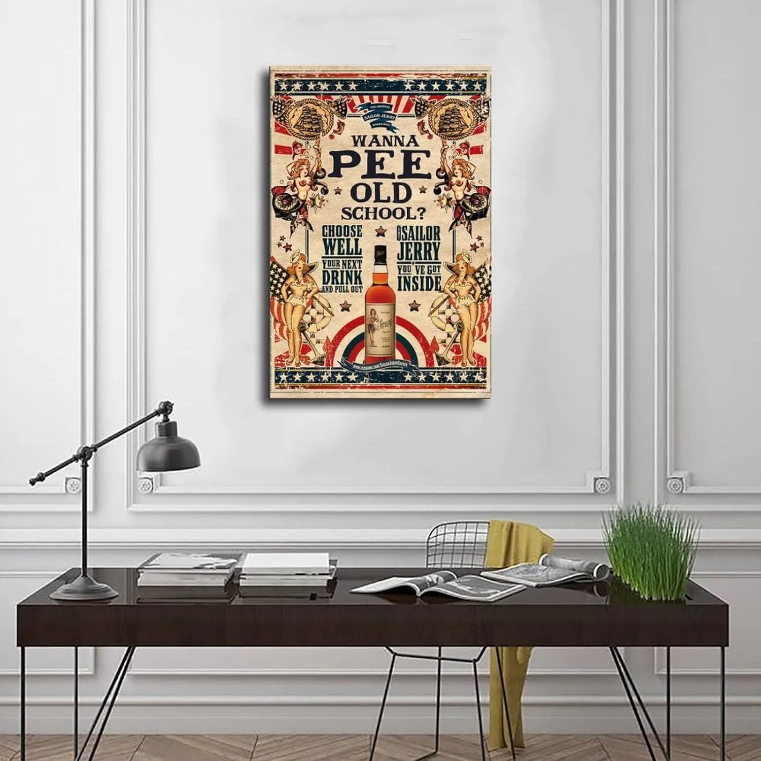 Generic Sailor Jerry Wanna Pee Old School Poster Canvas Poster Bedroom Decor Landscape Office Room Decor Gift Unframe-style Unframe-style16x24inch(40x60cm)