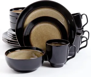Gibson Home Bella Galleria 16 Piece Dinnerware Set, Taupe