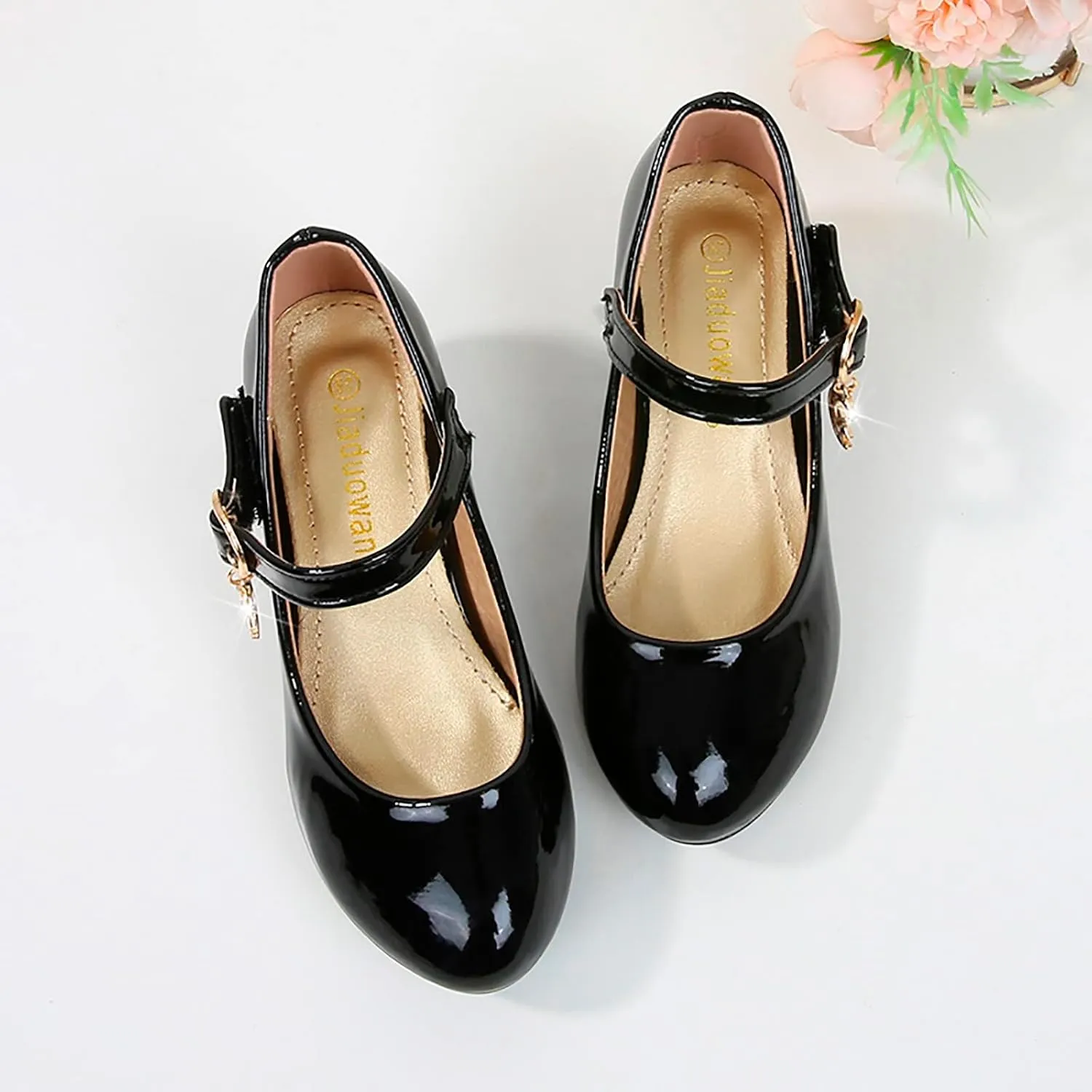Girls High Heeled Shoes Princess Shoes Primary School Students Single Shoes Children Leather Shoes Girls Sandals