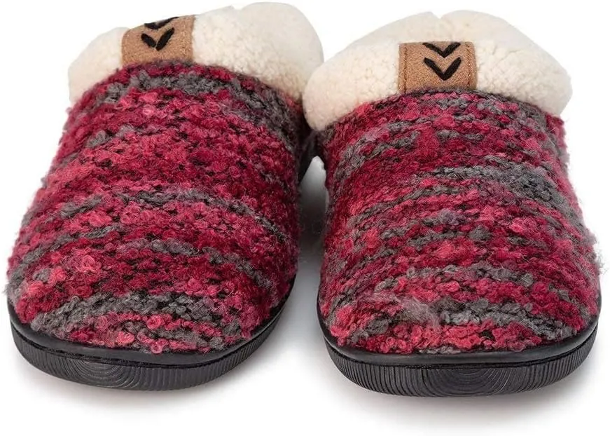 Girls Knitted Fleece Lined Clog Slippers