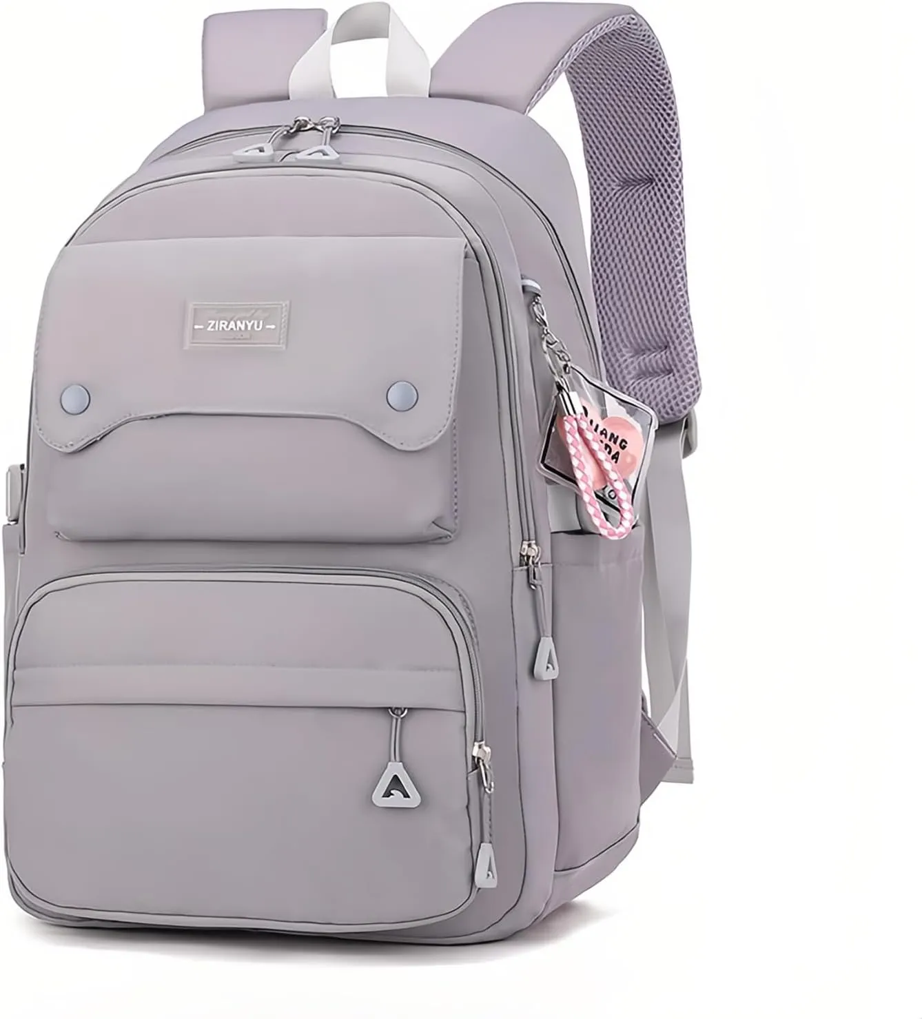 Girls School Backpack,Kids Backpack for Teen Girls Elementary Middle School Bookbag Multi-pocket Fashion Daypack,Grey