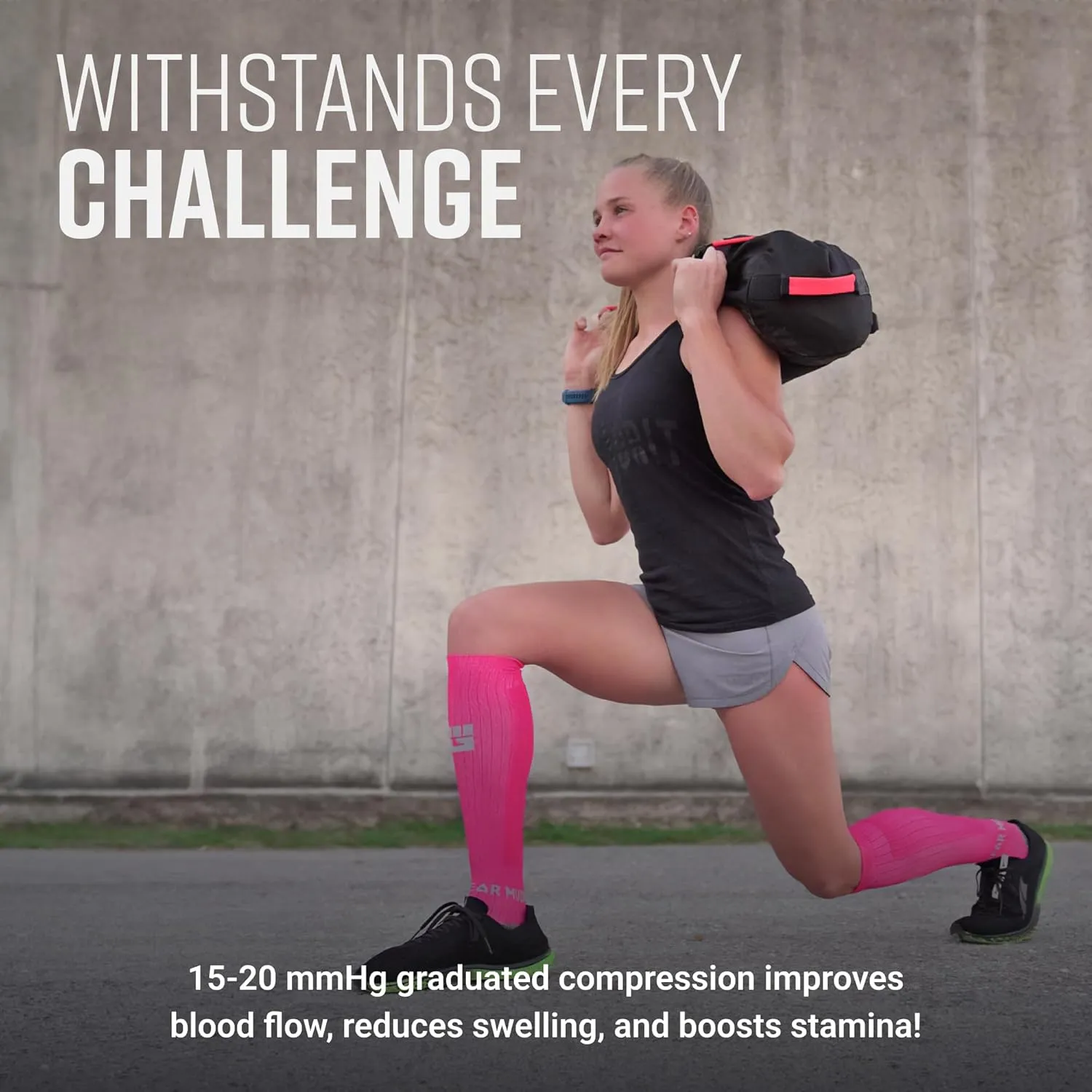 Graduated Compression Socks, Durable, Sweat-Resistant OCR Performance Socks with Cushioned Footbed, Made in USA