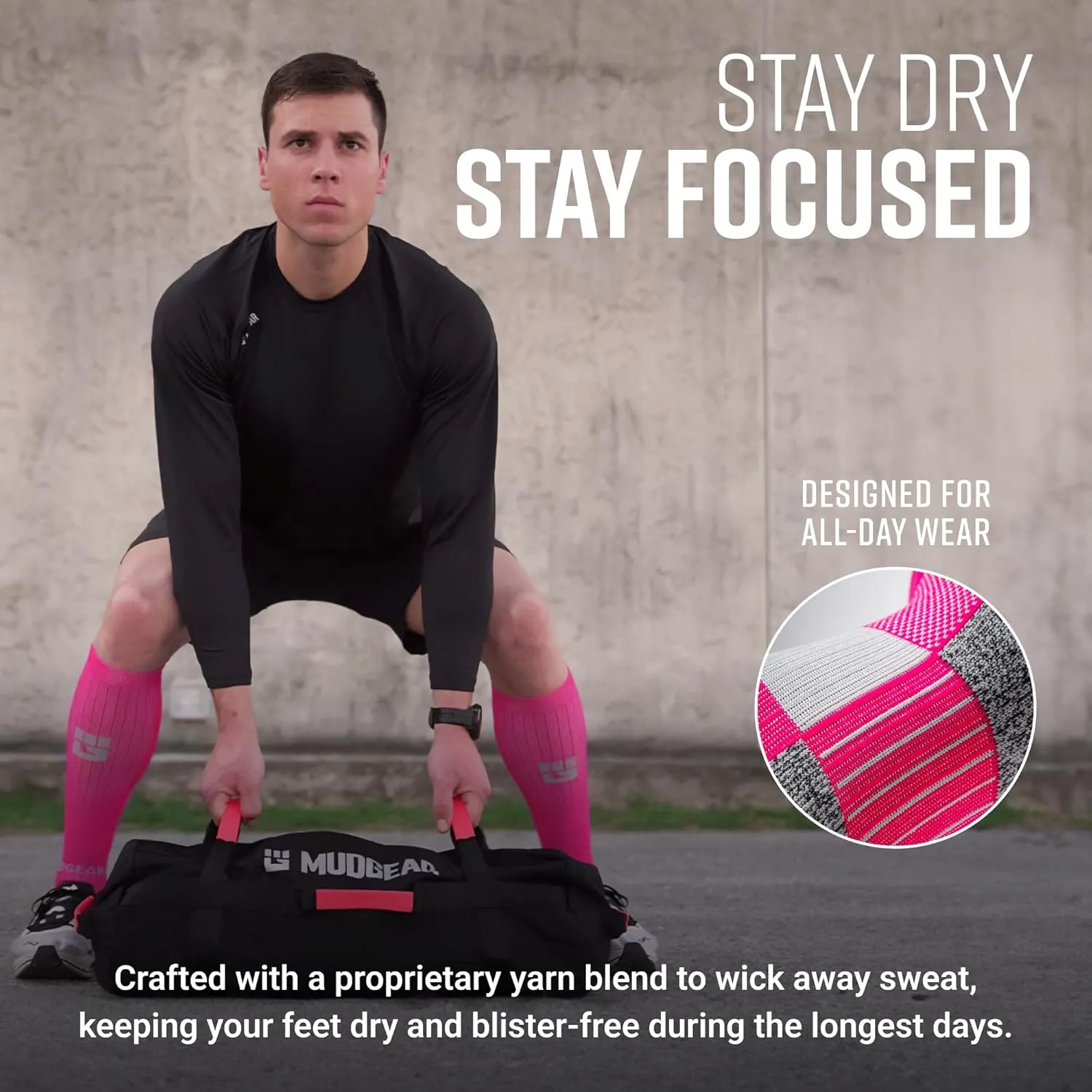 Graduated Compression Socks, Durable, Sweat-Resistant OCR Performance Socks with Cushioned Footbed, Made in USA