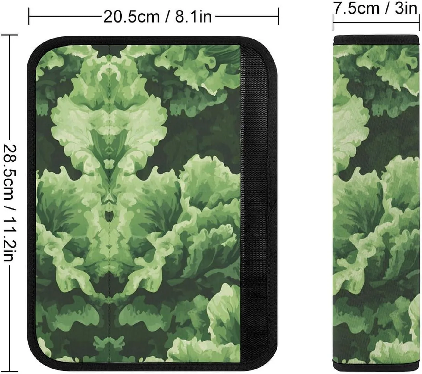 Green Vegetables Camouflage Fashion Car Seat Belt Cover Pad for Shoulder Bag Camera Soft Comfort Accessories 1PCS