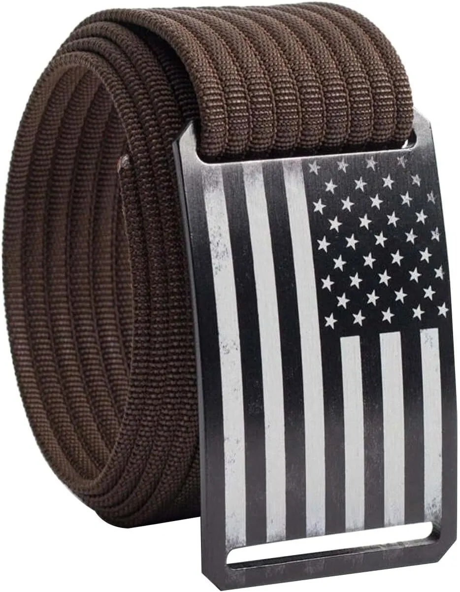 GRIP6 American Flag Belt: Durable Belts for Men & Women, Versatile Nylon Tactical Belt for Work, Golf, Casual & Outdoor Use