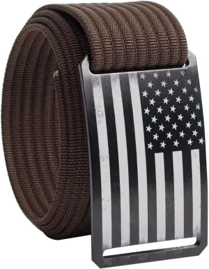 GRIP6 American Flag Belt: Durable Belts for Men & Women, Versatile Nylon Tactical Belt for Work, Golf, Casual & Outdoor Use