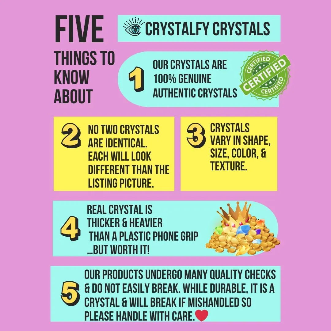 Grips by CRYSTALFY Chevron Amethyst Natural Edge Crystal Phone Grip Holder & Expanding Kickstand - Natural Gemstone Swappable Top Accessory for iPhone, iPad, Kindle & Mobile Devices