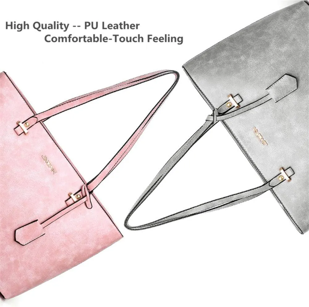 Handbag Set for Women 5 Pack Tote Purse Handbags Set PU Leather Satchel Bag