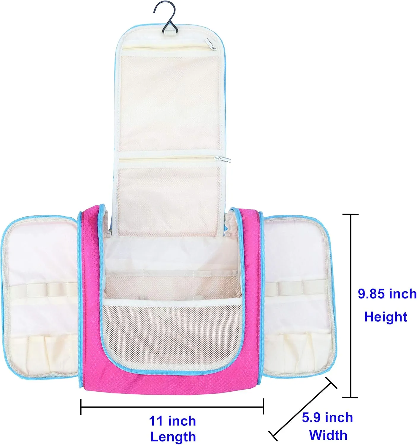 Hanging Toiletry Bag Extra Large Capacity | Premium Travel Organizer Bags For Men And Women | Durable Waterproof Nylon Bathroom, Shower, Makeup Bag For Toiletries, Cosmetics, Brushes