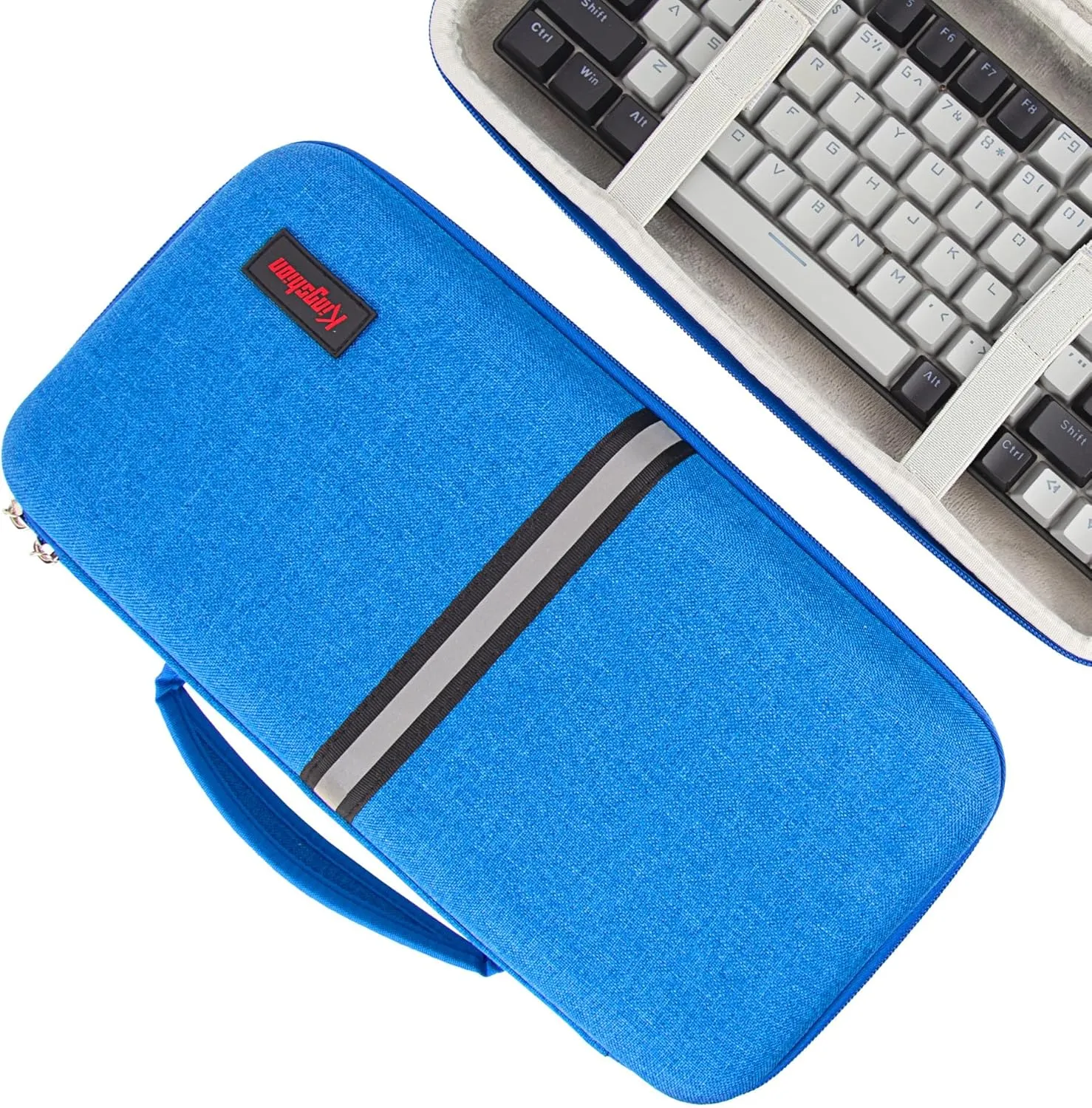 Hard 75% Keyboard Case, Hard Travel Storage Case for 84 Key Portable Keyboard, Compatible with Keychron K2, Logitech POP Keys Mechanical Keyboard. (BAG ONIY)-Dark Blue