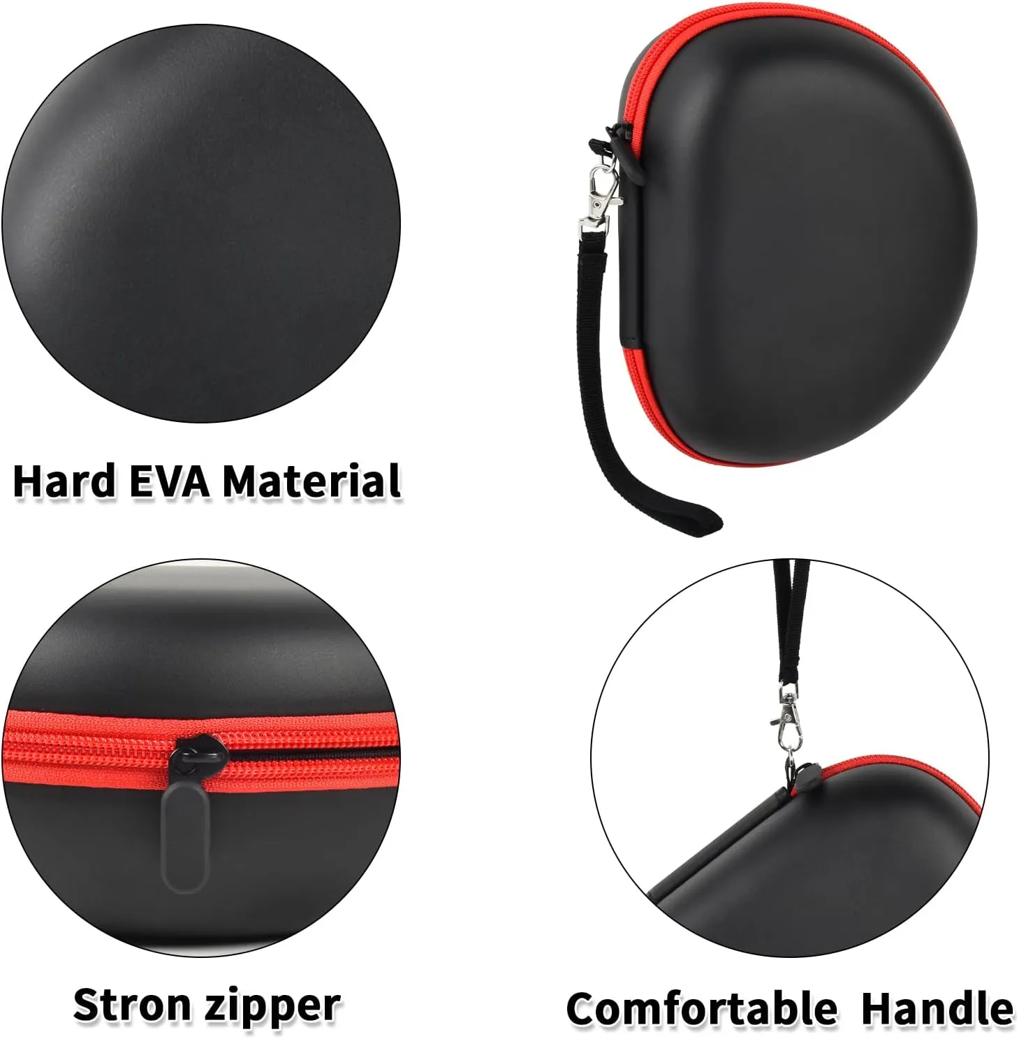 Headphone Case for Beats Solo 4/ for TOZO HT2/ for Glynzak/for Beats Studio Pro/for Beats Solo3/ for Beats Studio3 On-Ear Headphones, Foldable Bluetooth Wireless Headset (Extra Large) - Black