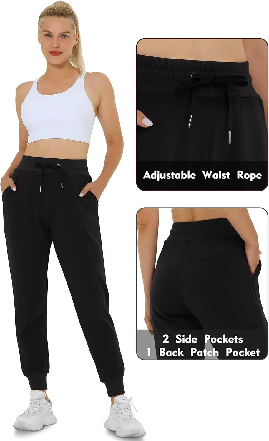 Heathyoga Fleece Lined Joggers for Women Thermal Sweatpants for Women Joggers with Pockets Workout Pants Running Pants