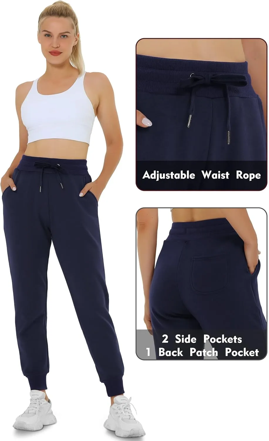 Heathyoga Fleece Lined Joggers for Women Thermal Sweatpants for Women Joggers with Pockets Workout Pants Running Pants