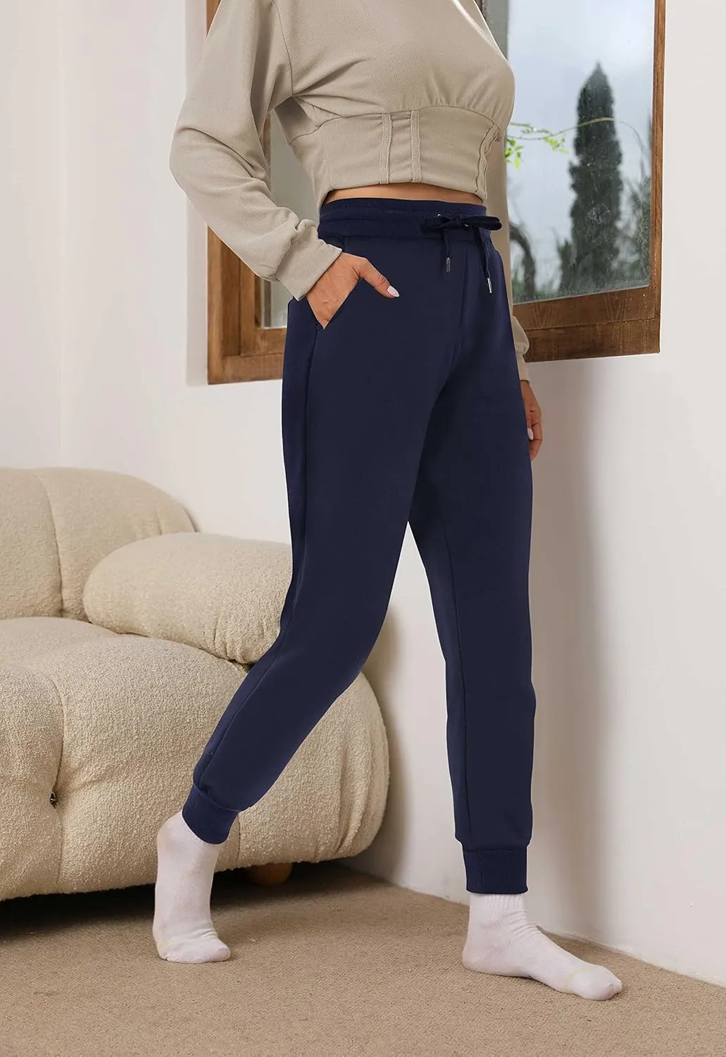 Heathyoga Fleece Lined Joggers for Women Thermal Sweatpants for Women Joggers with Pockets Workout Pants Running Pants