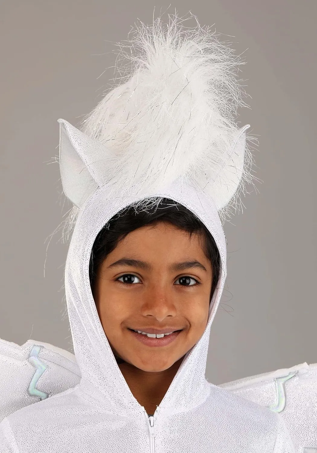 Heavenly Pegasus Kids Costume Hooded Jumpsuit with Wings and Faux Fur Tail