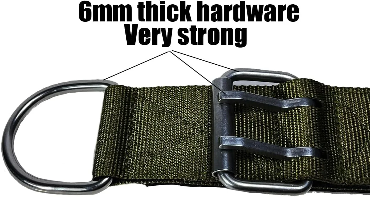 Heavy Duty Dog Collar for Large Dogs, Tactical Military Training Dog Collar for Extra Large Breeds,Strong and Durable ，German Sherd Pitbull (21IN-27IN, Black)