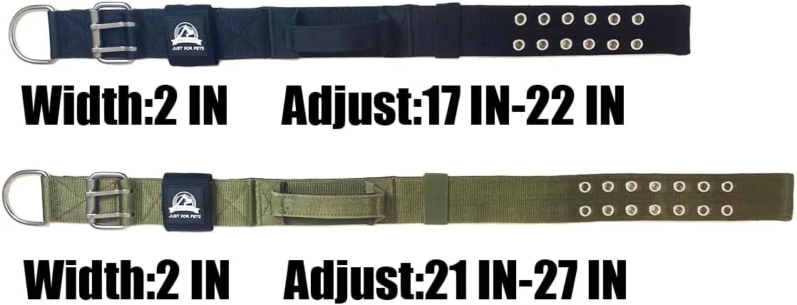 Heavy Duty Dog Collar for Large Dogs, Tactical Military Training Dog Collar for Extra Large Breeds,Strong and Durable ，German Sherd Pitbull (21IN-27IN, Black)