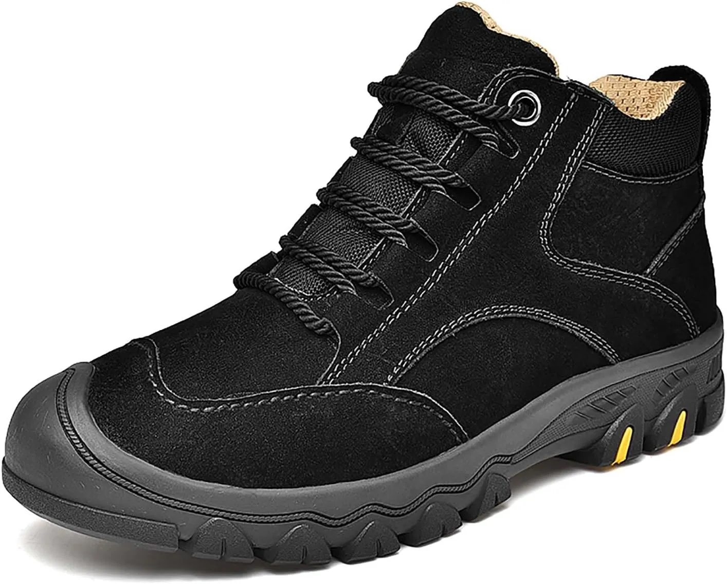 HESBITEUL Men's Leather Chukka Hiking Boots All Seasons for Camping & Driving Ankle Shoes