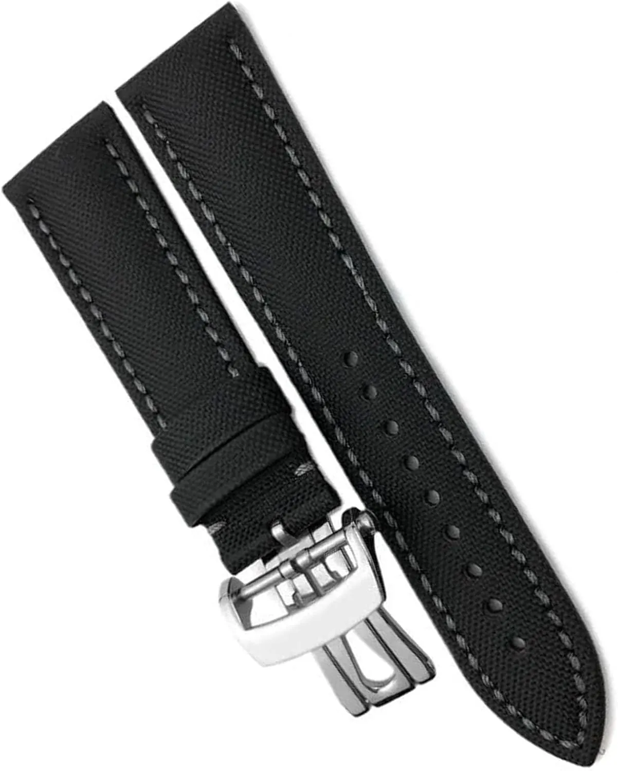 High Density Canvas Nylon Watch Band For Blancpain Fifty Fathoms 5000 5015 Strap with Butterfly Buckle