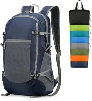 Hiking Backpack Daypack Lightweight Packable Travel Outdoor Camping Ultra Foldable Day Pack for Woman Man (Dark Blue, 30L)