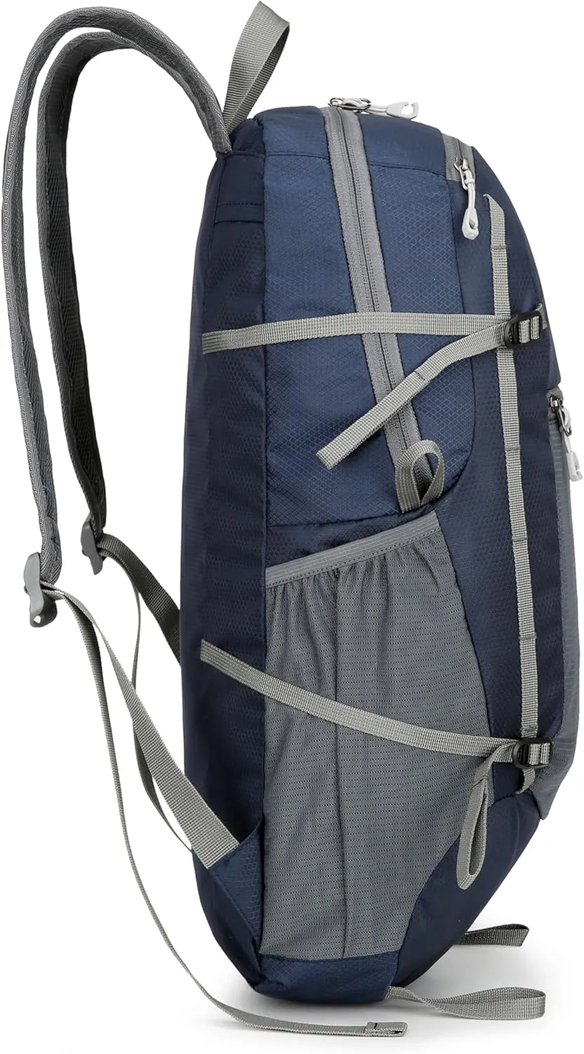Hiking Backpack Daypack Lightweight Packable Travel Outdoor Camping Ultra Foldable Day Pack for Woman Man (Dark Blue, 30L)