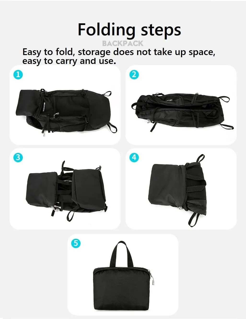 Hiking Backpack Daypack Lightweight Packable Travel Outdoor Camping Ultra Foldable Day Pack for Woman Man (Gray, 30L)