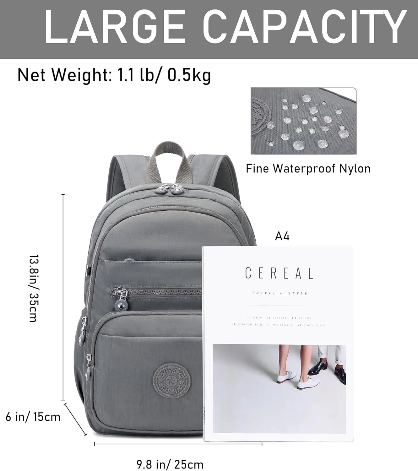 Hiking Waterproof 13" Laptop Backpack Purse for Women and Men,Travel Backpack