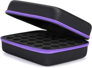 Hipiwe Essential Oil Case, 30 Bottles EVA Storage Bag - Black   Purple, Perfect for Travel