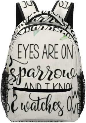 'His Eyes Are on The Sparrow Backpack with Large Capacity Versatile for Daily Use Suitable for Unisex