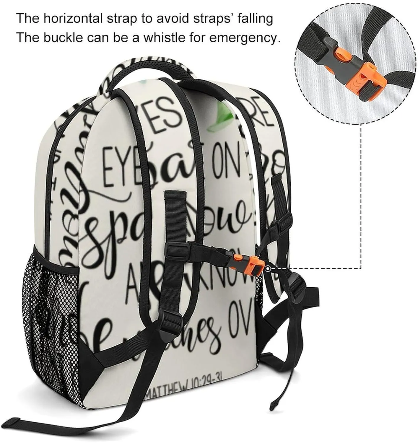 'His Eyes Are on The Sparrow Backpack with Large Capacity Versatile for Daily Use Suitable for Unisex