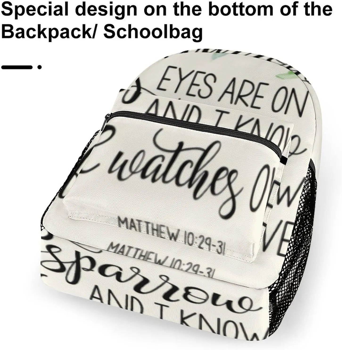 'His Eyes Are on The Sparrow Backpack with Large Capacity Versatile for Daily Use Suitable for Unisex